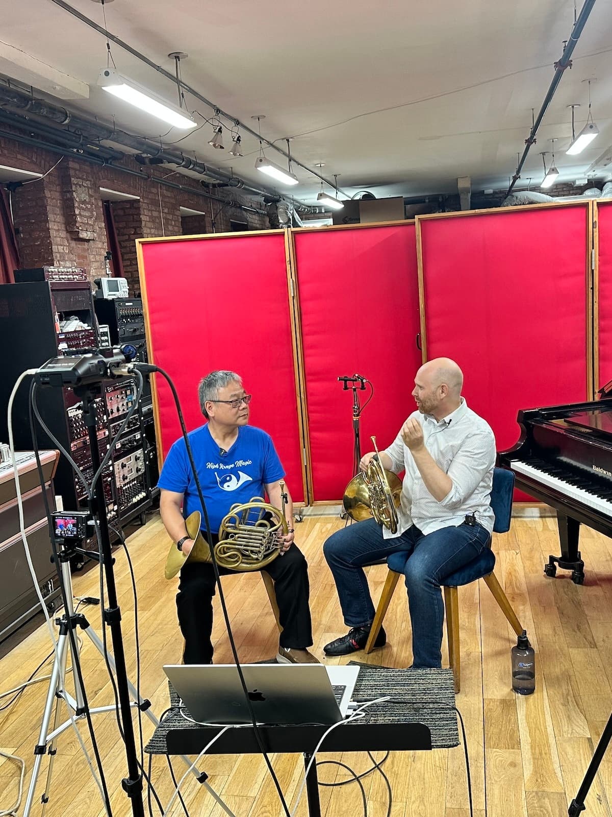 Recording the course in the studio